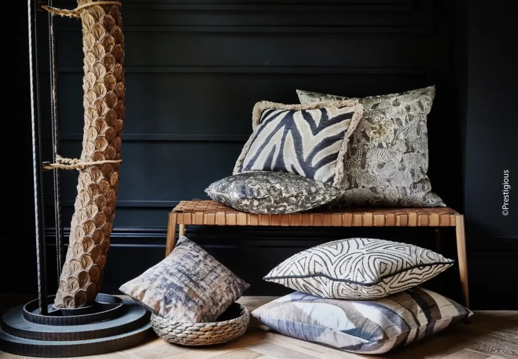coussins textile safari
